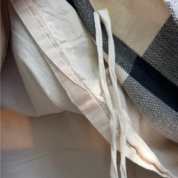 Pottery Barn Buffalo Check Duvet Cover King/Cal King Black Ivory 100% Cotton - Picture 6 of 12